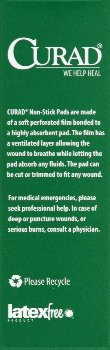 slide 3 of 4, Curad Non-stick Pads With Adhesive Tabs, 10 ct