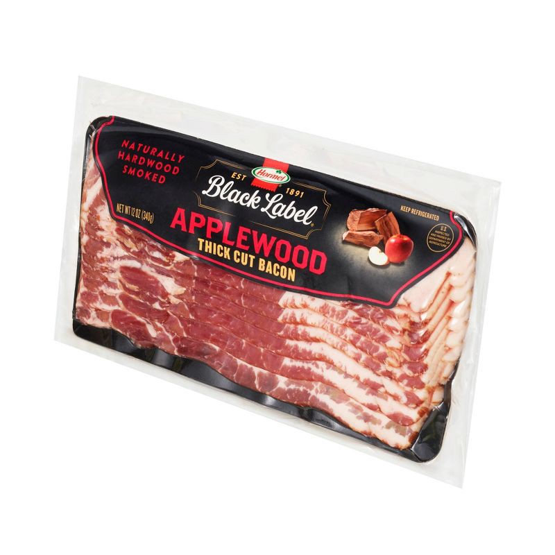 slide 4 of 8, Hormel Black Label Applewood Smoked Thick Cut Bacon - 12oz, 12 oz