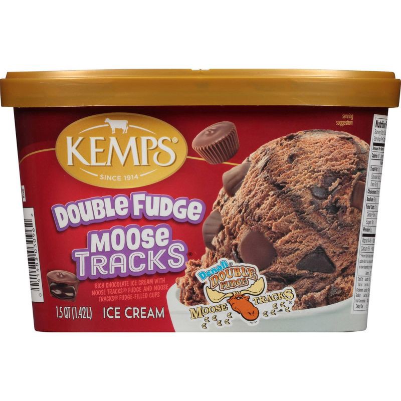 slide 1 of 5, Kemps Double Fudge Moose Tracks Ice Cream - 48oz, 48 oz
