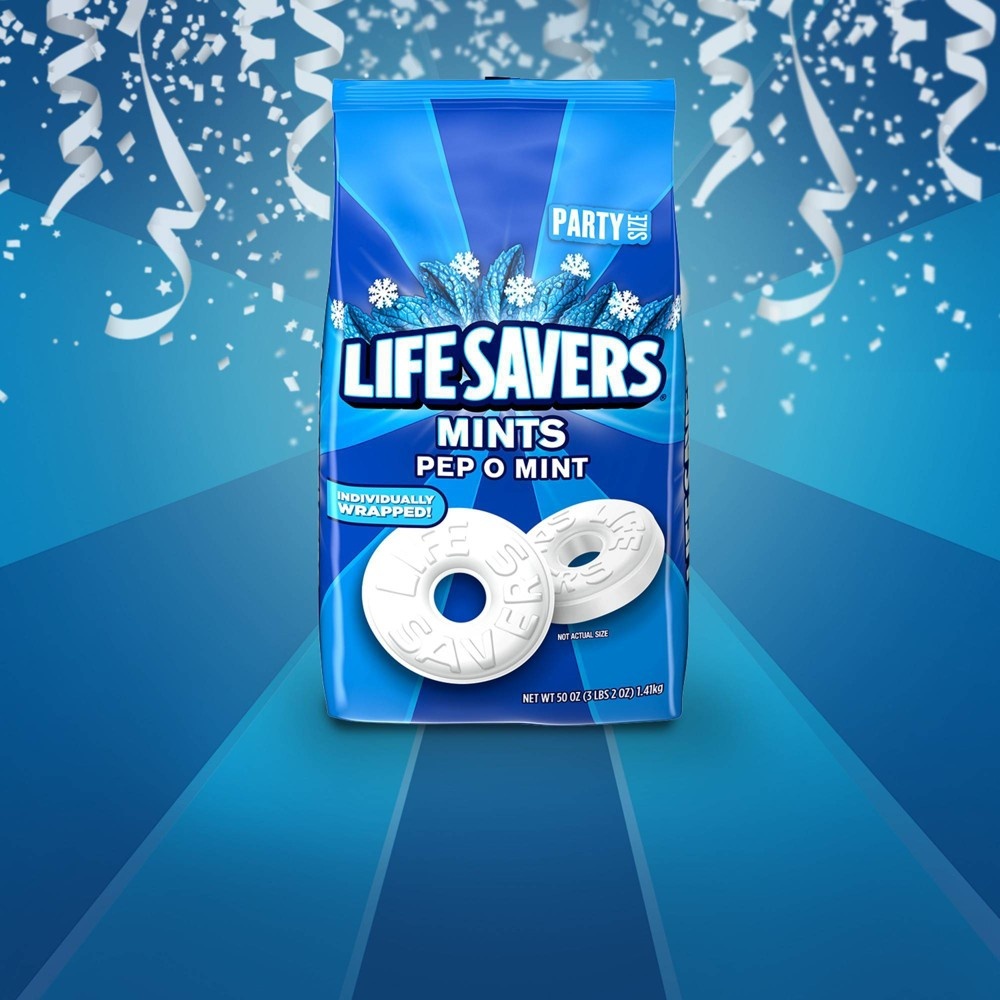 slide 3 of 7, Life Savers Lifesavers Pep-o-mint Mints, 50 oz