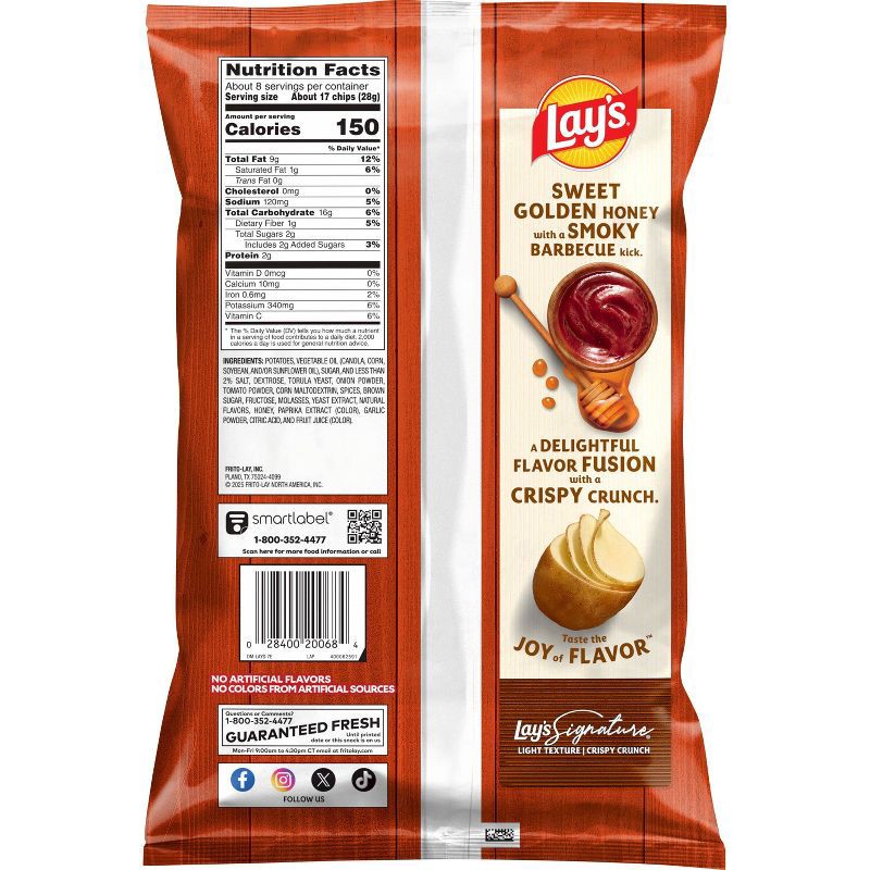 slide 2 of 6, Lay's Honey Barbecue Flavored Potato Chips - 7.75oz, 7.75 oz