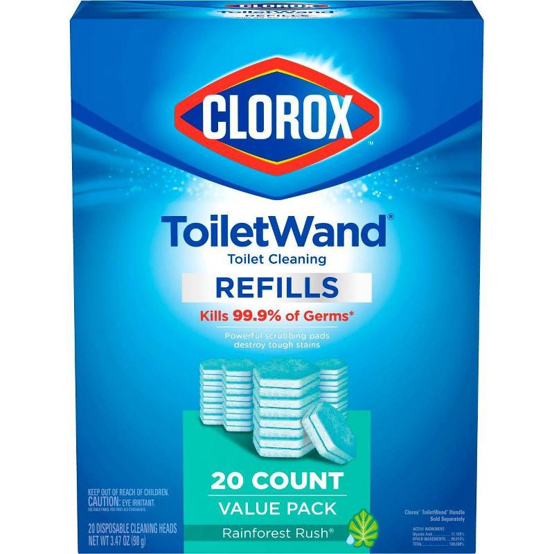 slide 2 of 14, Clorox ToiletWand Disinfecting Refills Disposable Wand Heads - Rainforest Rush - 20ct, 20 ct