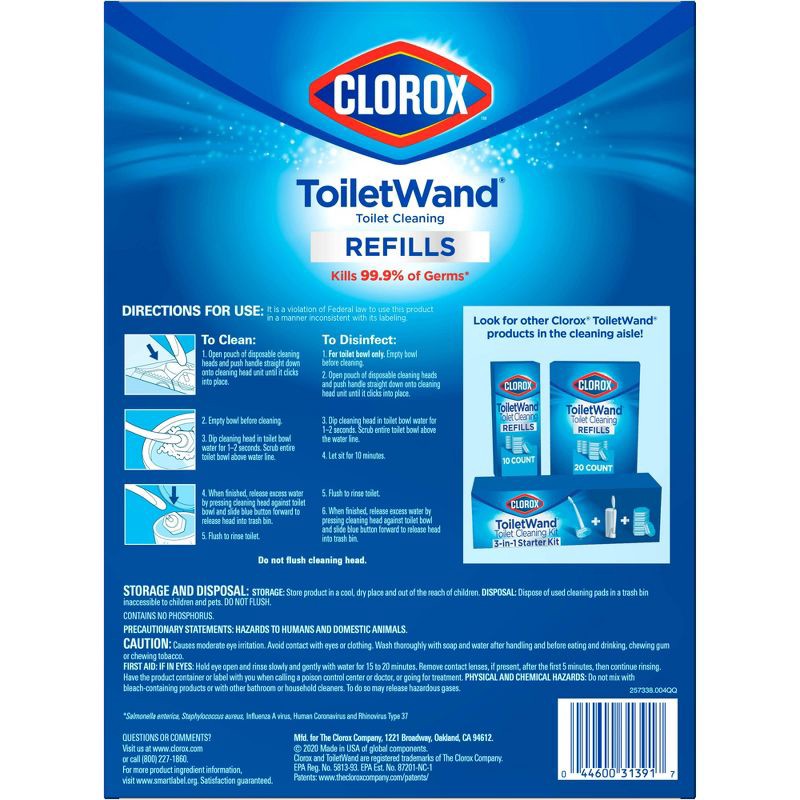 slide 13 of 17, Clorox ToiletWand Disinfecting Refills Disposable Wand Heads - Rainforest Rush - 20ct, 20 ct
