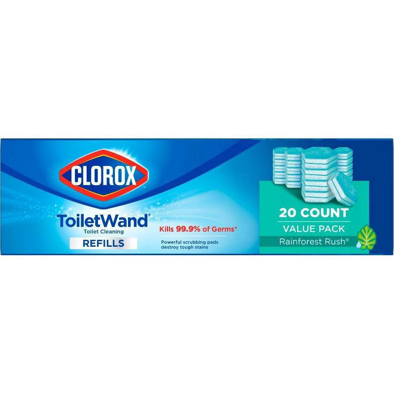 slide 13 of 14, Clorox ToiletWand Disinfecting Refills Disposable Wand Heads - Rainforest Rush - 20ct, 20 ct