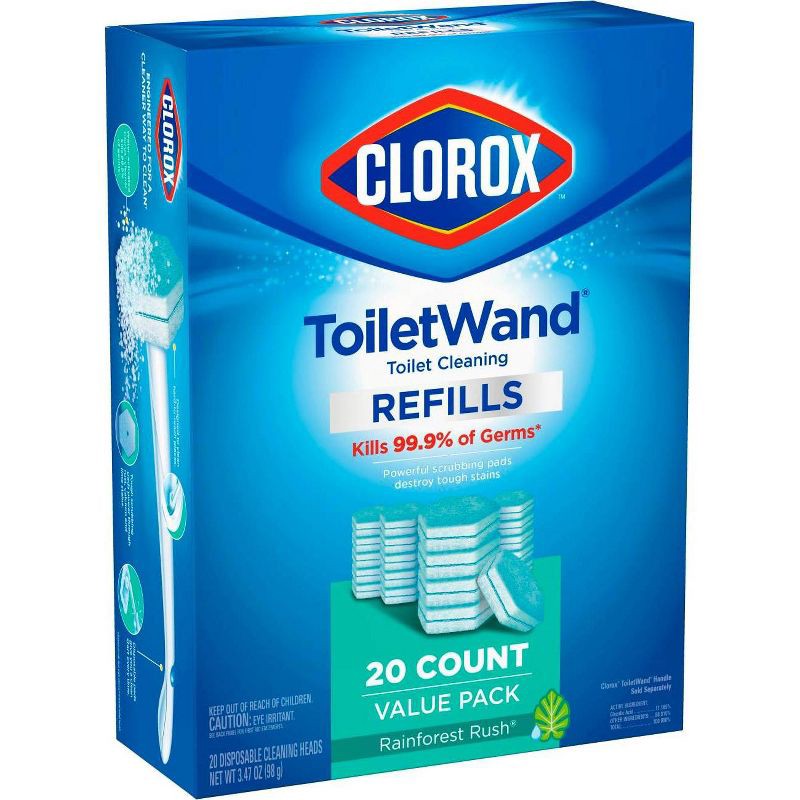 slide 9 of 14, Clorox ToiletWand Disinfecting Refills Disposable Wand Heads - Rainforest Rush - 20ct, 20 ct