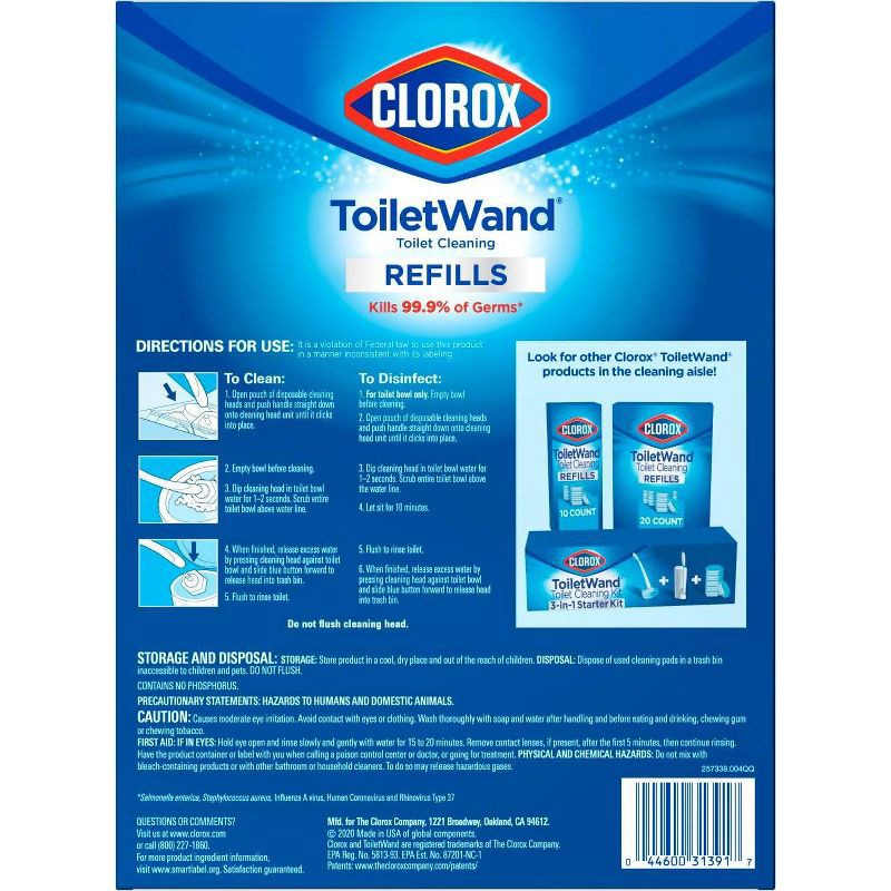 slide 10 of 14, Clorox ToiletWand Disinfecting Refills Disposable Wand Heads - Rainforest Rush - 20ct, 20 ct