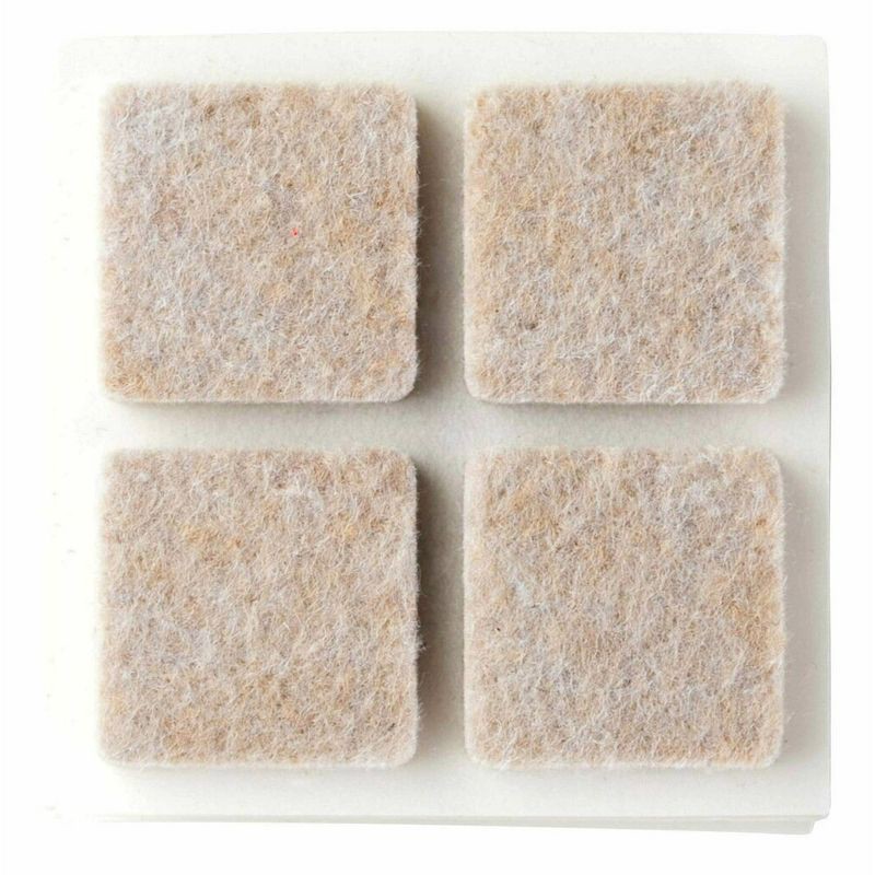 slide 2 of 8, Scotch Felt Pads Beige Square 1 inch: Furniture Floor Protectors, Anti-Scratch Chair Leg Pads, 16 Pack, 16 ct