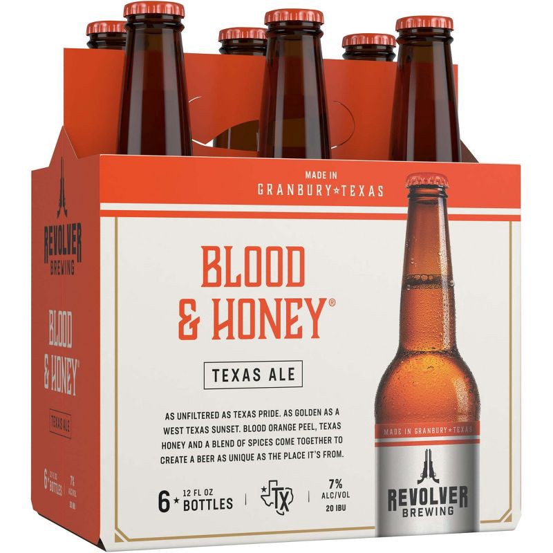 slide 1 of 8, Revolver Brewing Revolver Blood and Honey Golden Ale Beer - 6pk/12 fl oz Bottle, 6 ct; 12 fl oz