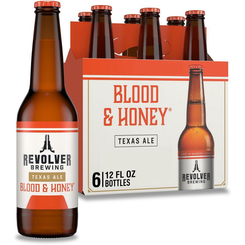 slide 1 of 8, Revolver Brewing Revolver Blood and Honey Golden Ale Beer - 6pk/12 fl oz Bottle, 6 ct; 12 fl oz