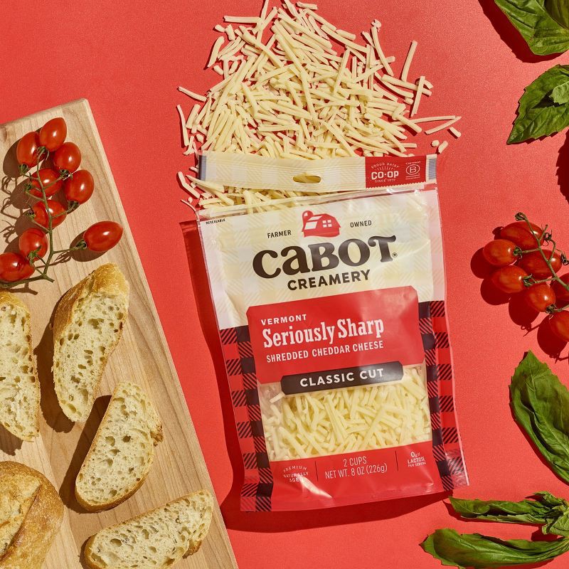 slide 2 of 9, Cabot Creamery Cabot Seriously Sharp Shreds Cheddar Cheese - 8oz, 8 oz