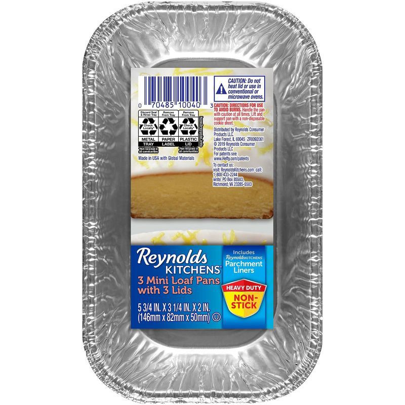 slide 1 of 4, Reynolds Heavy Duty Loaf with Parchment & Lids - 3ct, 3 ct; 1 lb