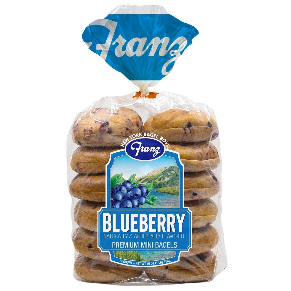 slide 2 of 5, Franz Mini Blueberry Bagels, 12 ct; 16 oz