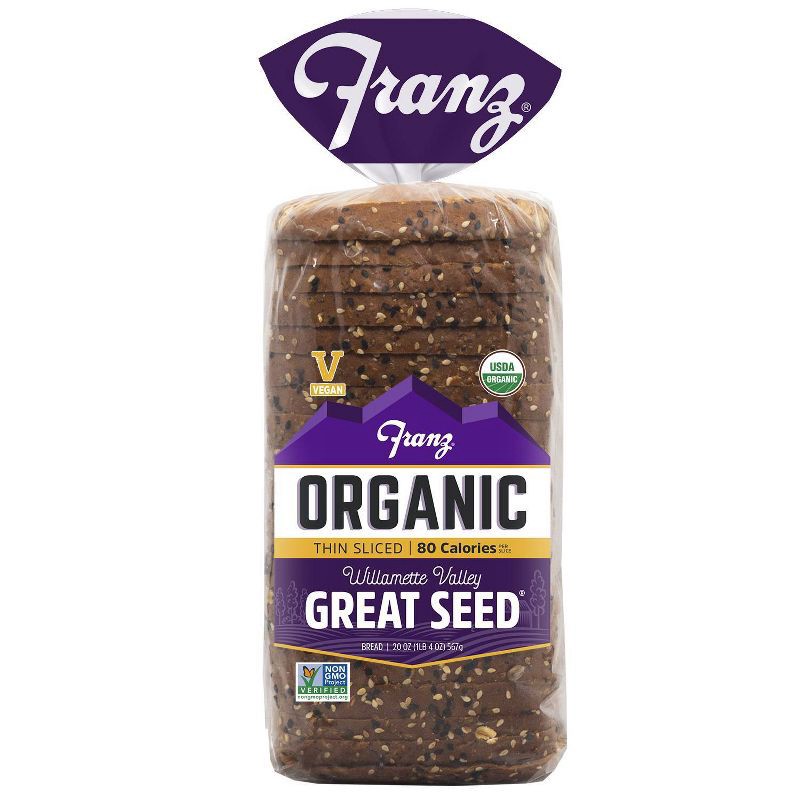 slide 2 of 4, Franz Organic Great Seed Thin Sliced Bread - 20oz, 20 oz