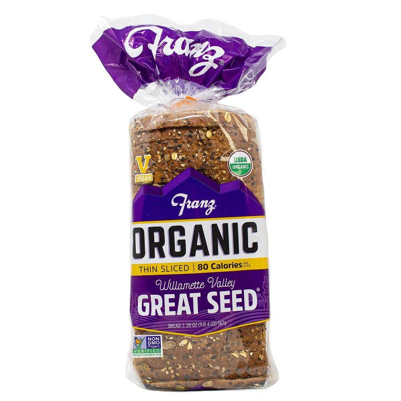 slide 1 of 4, Franz Organic Great Seed Thin Sliced Bread - 20oz, 20 oz