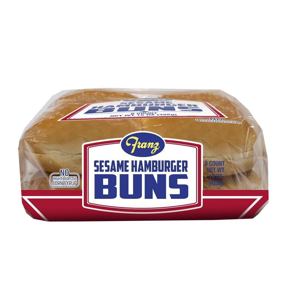 slide 3 of 6, Franz Sesame Cluster Hamburger Buns - 15oz, 15 oz