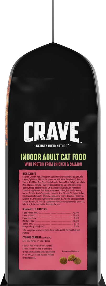 slide 7 of 9, CRAVE Adult (1+ Years) Indoor with Protein from Chicken & Salmon Cat Food 4 lb, 4 lb