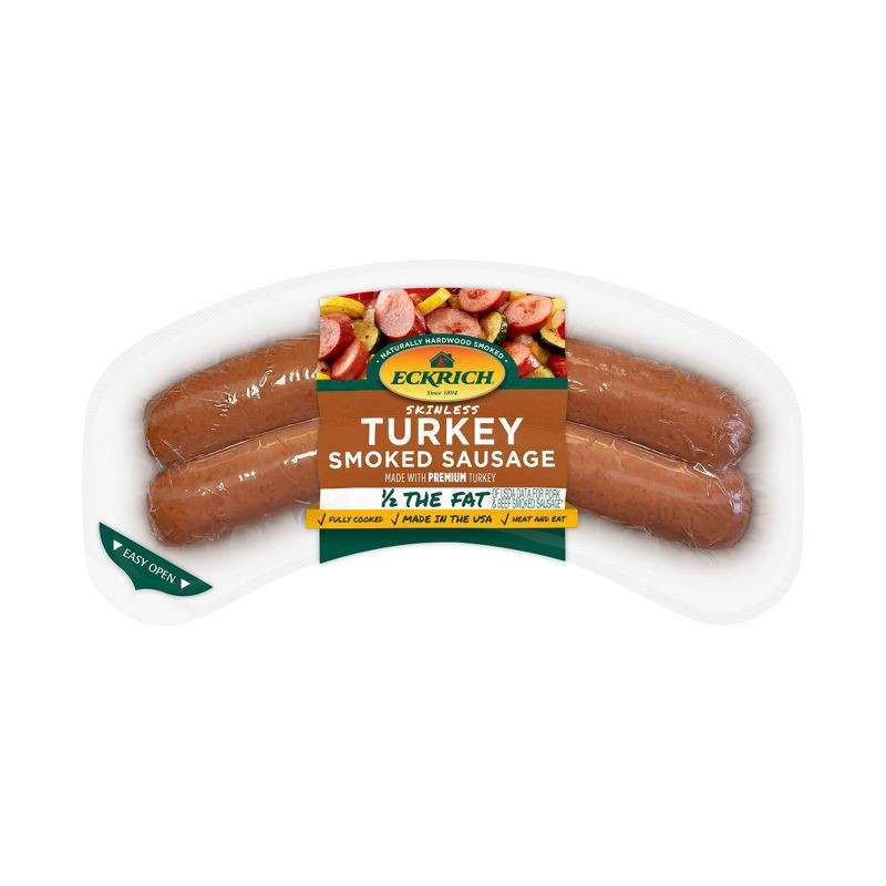 slide 1 of 5, Eckrich Turkey Skinless Smoked Sausage - 12oz, 12 oz