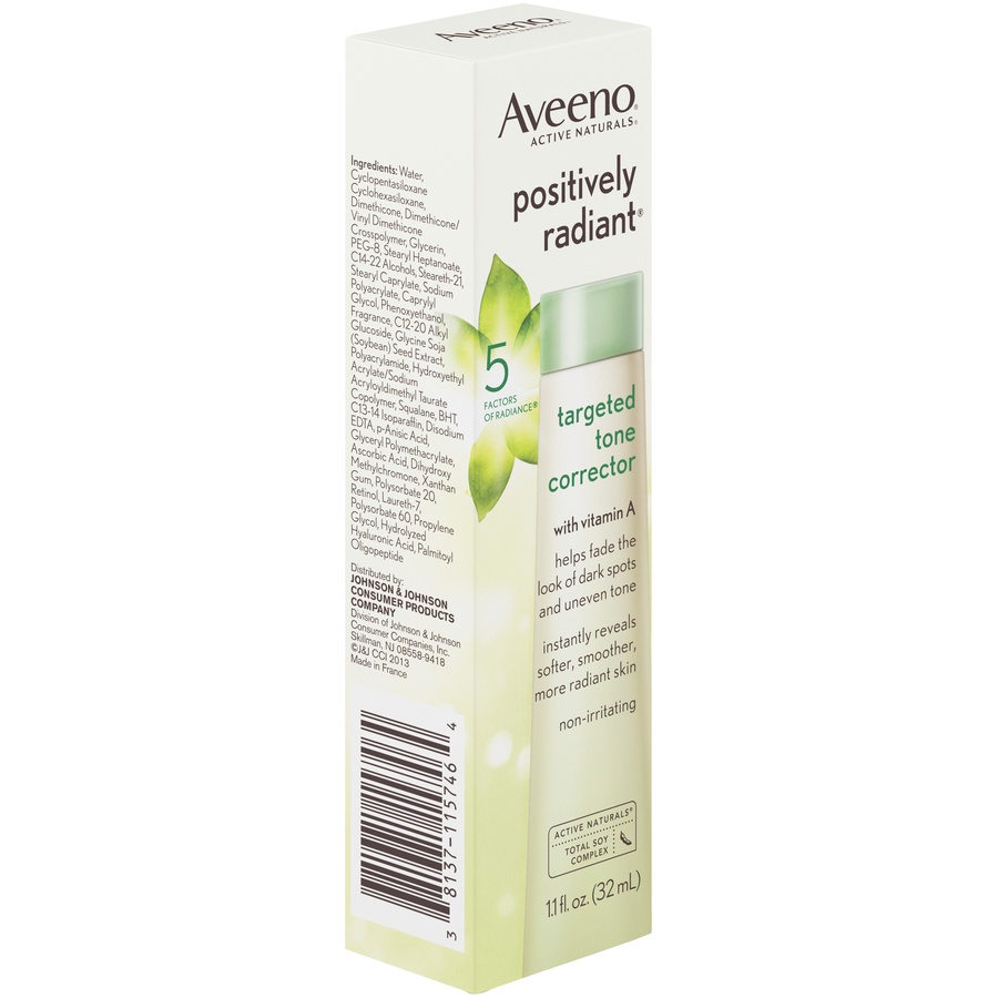 slide 2 of 6, AVEENO POSITIVELY RADIANT Targeted Tone Corrector, 1.1 Fl. Oz, 1.10 fl oz