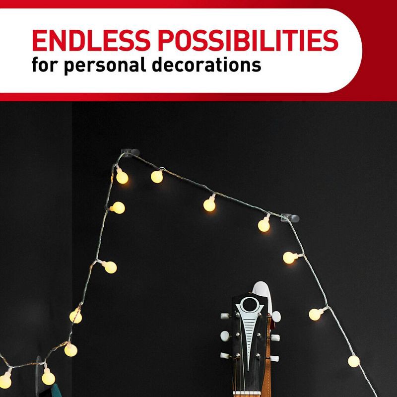 slide 6 of 12, Command Value Pack Damage-Free Hanging Clear Mini Hooks with Adhesive Strips for Christmas Lights and Holiday Decoration, 1 ct