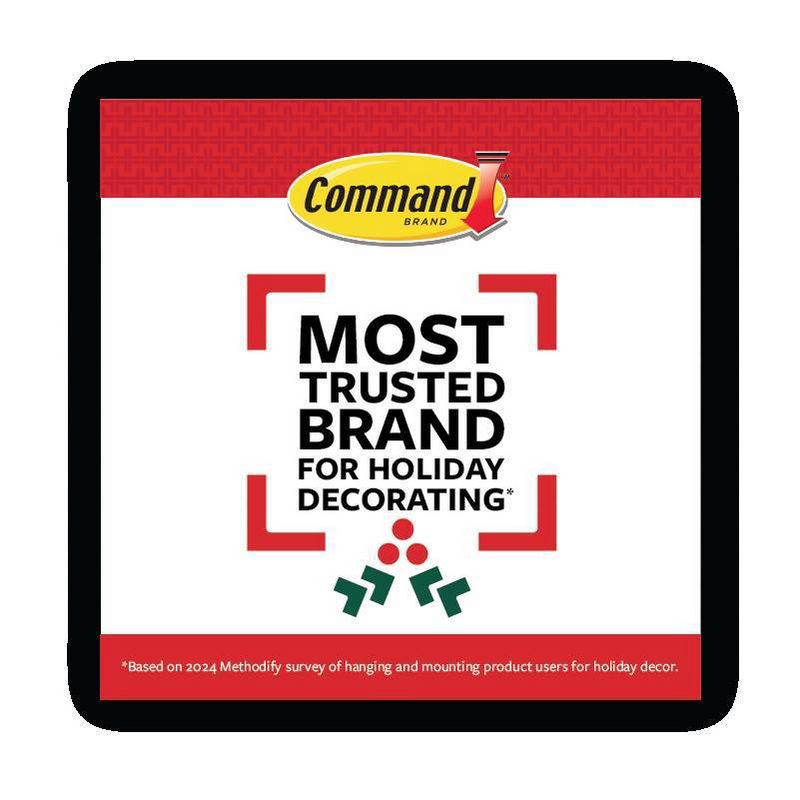 slide 9 of 12, Command Value Pack Damage-Free Hanging Clear Mini Hooks with Adhesive Strips for Christmas Lights and Holiday Decoration, 1 ct