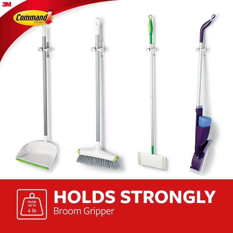 slide 4 of 11, Command Broom & Mop Gripper 2 Grippers - 4 Strips/Pack, 1 ct