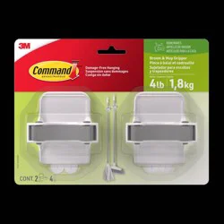 Command Broom & Mop Gripper 2 Grippers - 4 Strips/Pack
