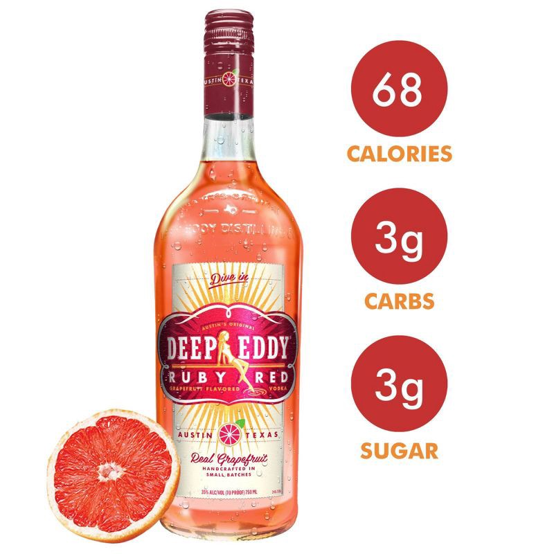 slide 5 of 9, Deep Eddy Ruby Red Grapefruit Vodka - 750ml Bottle, 750 ml