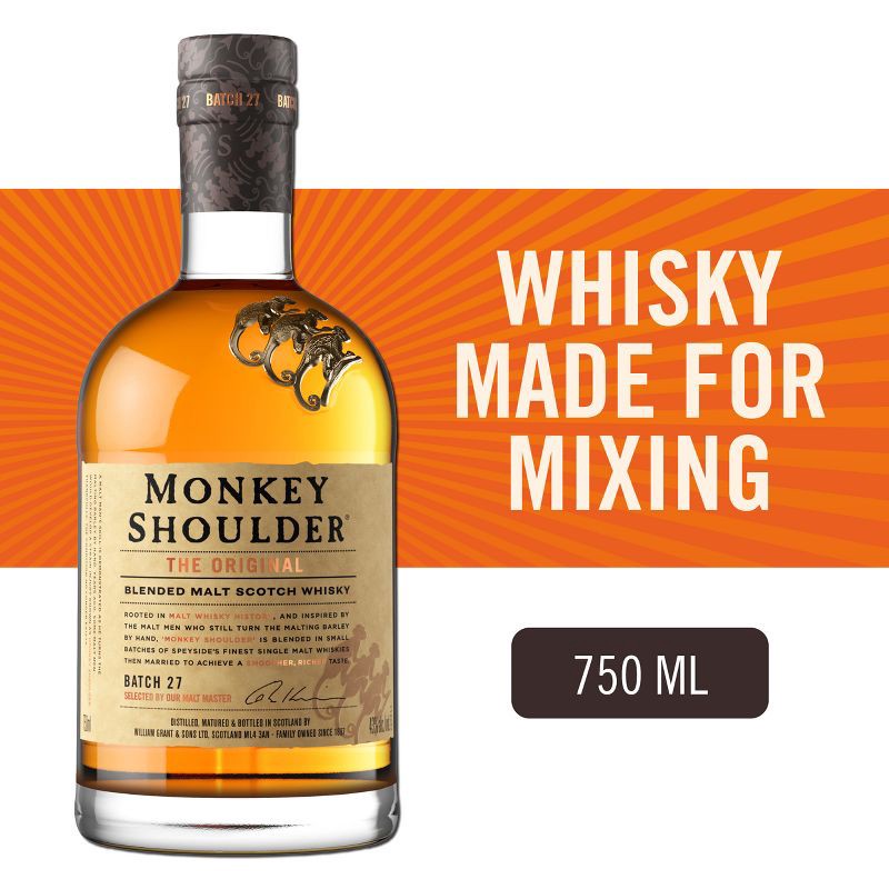 slide 2 of 14, Monkey Shoulder Blended Scotch Whisky - 750ml Bottle, 750 ml