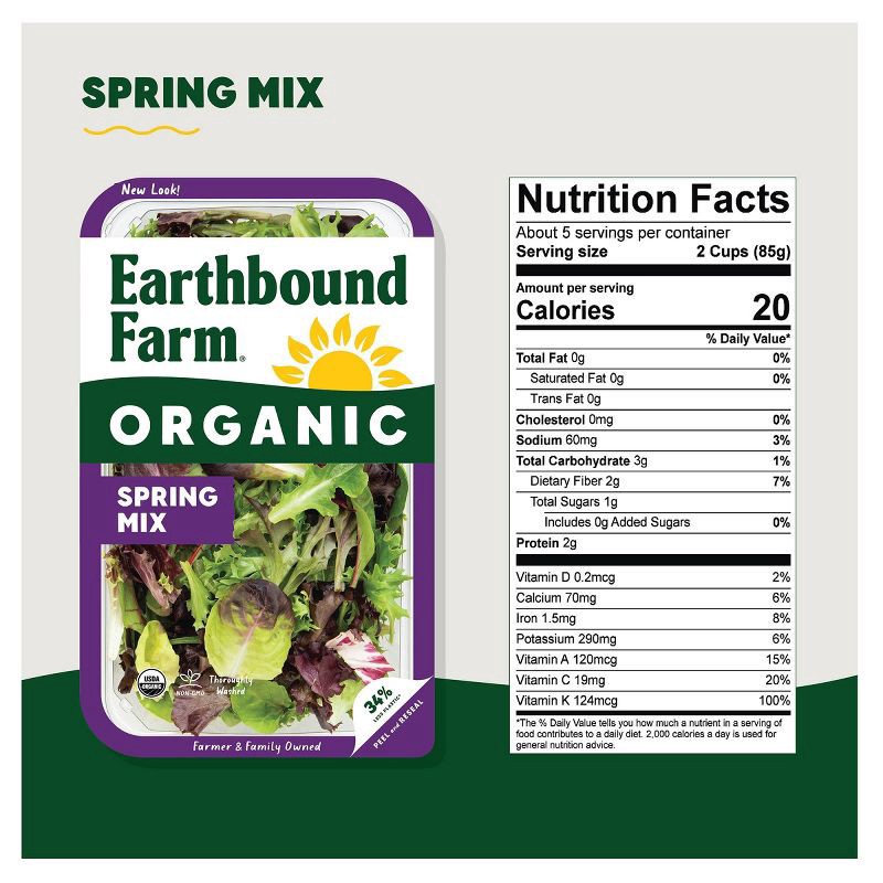 slide 3 of 3, Earthbound Farm Organic Spring Mix Lettuces - 16oz, 16 oz