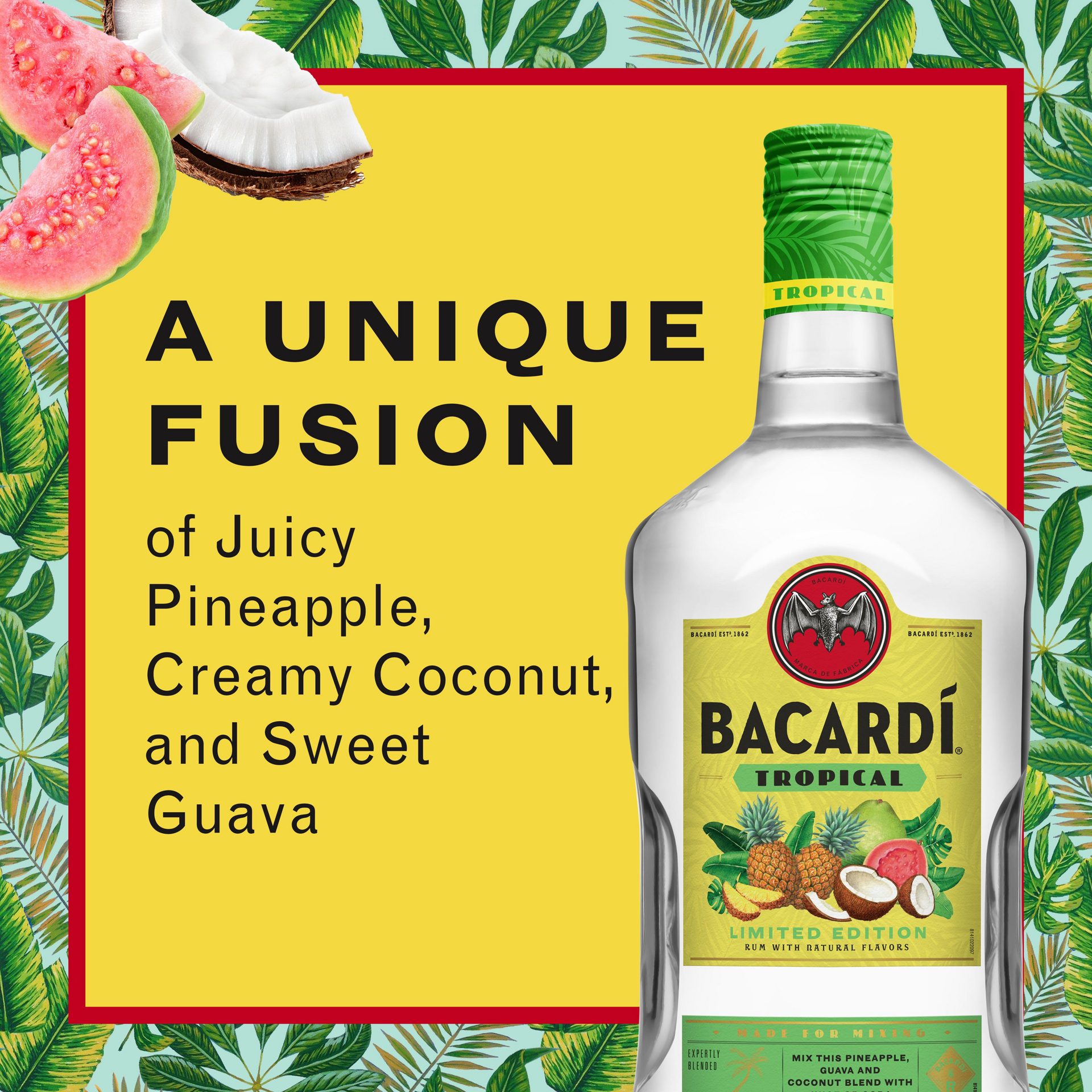 slide 4 of 5, Bacardí Bacardi Tropical Rum, Gluten Free 35% 175Cl/1.75L, 1.75 liter