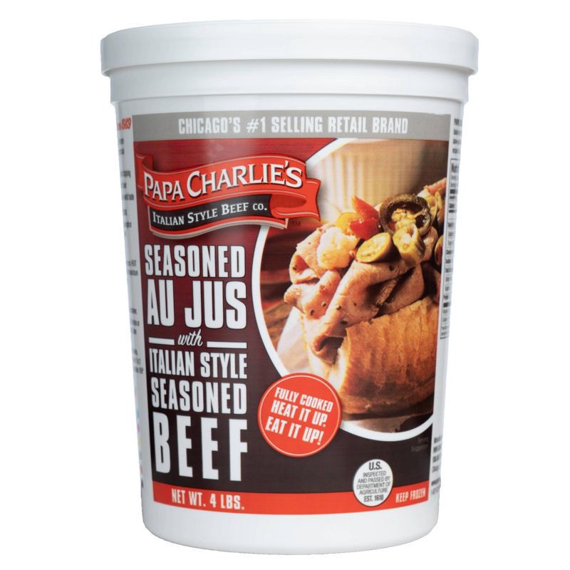 slide 1 of 1, Papa Charlie's Frozen Italian Beef - 64oz, 64 oz