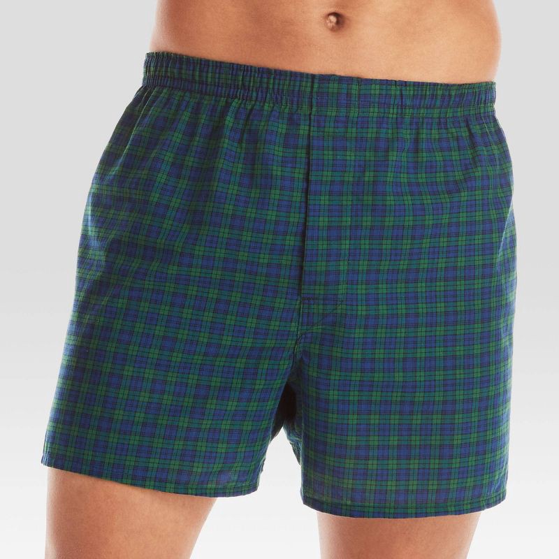 Hanes men's tartan 2025 plaid boxer shorts 5pk