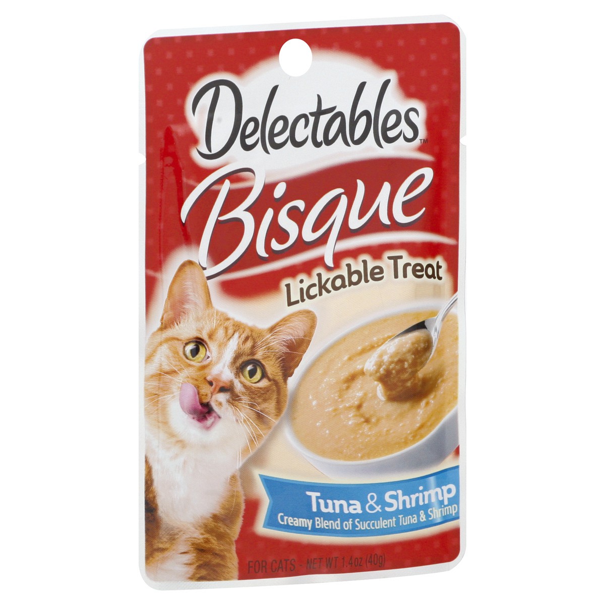 slide 8 of 9, Delectables Bisque Lickable Cat Treat, Tuna & Shrimp, 1.4 oz