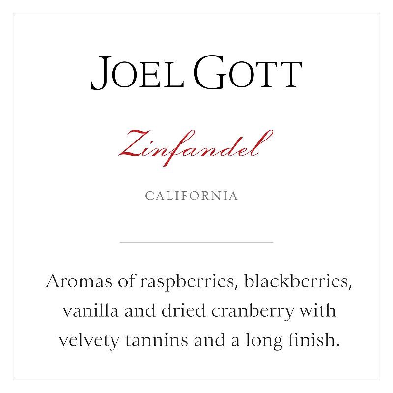 slide 3 of 6, Joel Gott Zinfandel Red Wine - 750ml Bottle, 750 ml