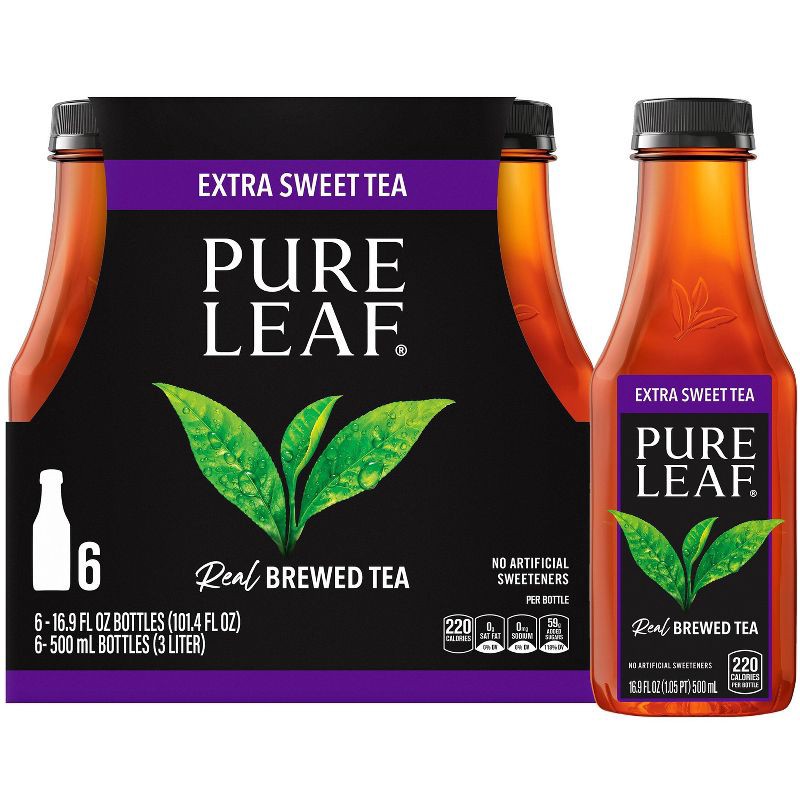 slide 1 of 7, PURE LEAF RTD Pure Leaf Extra Sweet Iced Tea Bottles - 6pk/16.9 fl oz, 6 ct; 16.9 fl oz