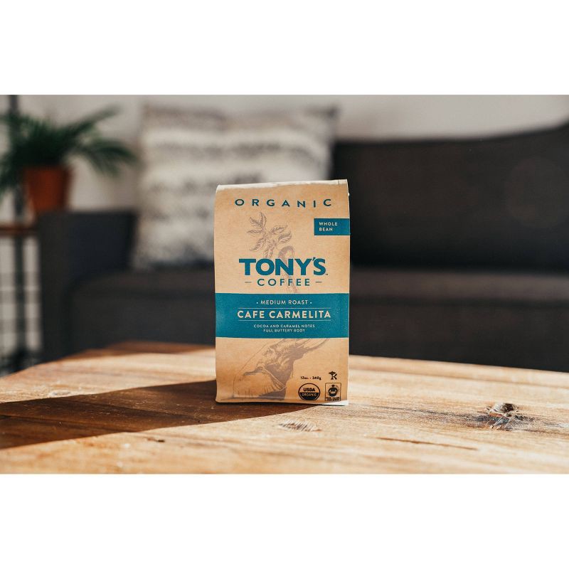 slide 6 of 6, Tony's Coffee Café Carmelita Medium Roast Whole Bean Coffee - 12oz, 12 oz