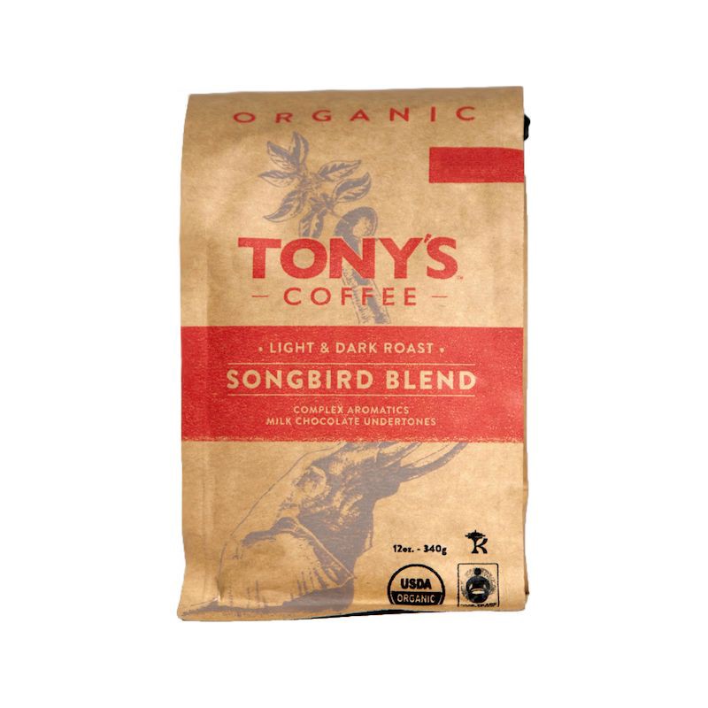 slide 1 of 4, Tony's Coffee Songbird Blend Whole Bean Light Roast Coffee - 12oz, 12 oz