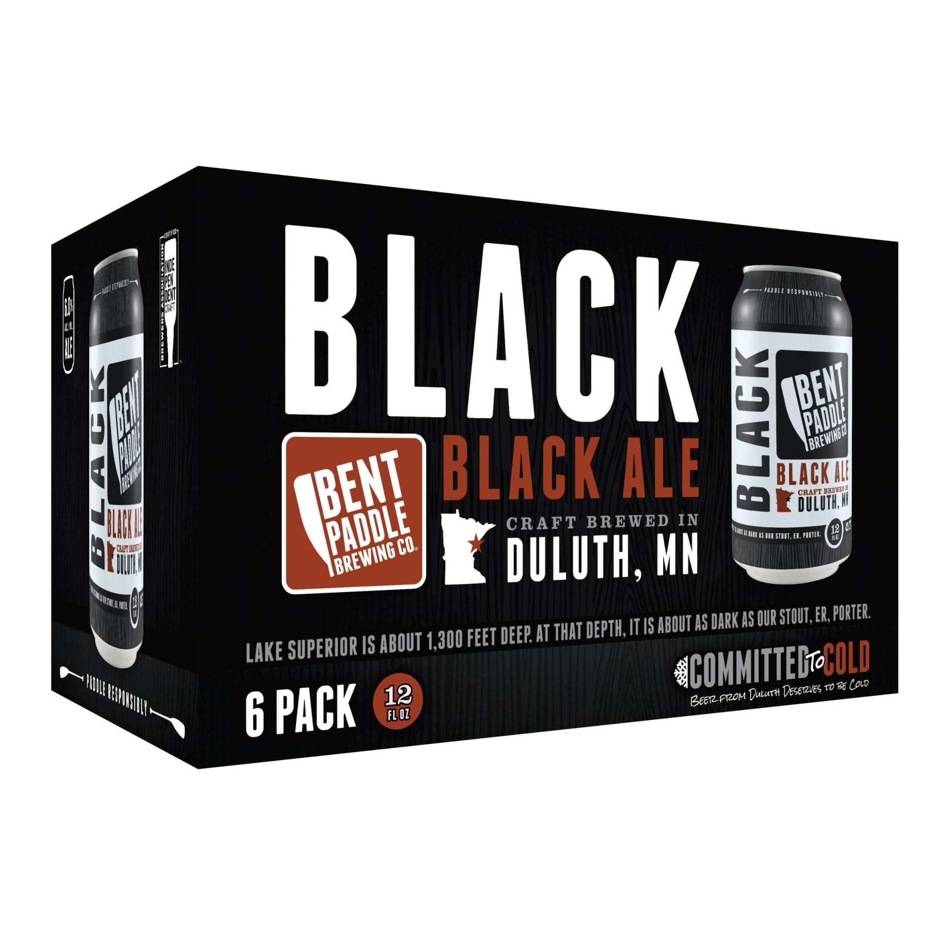 slide 1 of 1, Bent Paddle Brewing Co Bent Paddle Black Ale Beer - 6pk/12 fl oz Cans, 6 ct; 12 fl oz