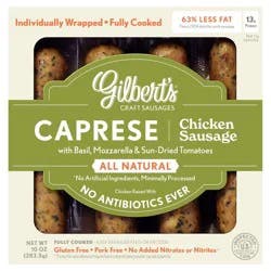 Gilbert's Craft Sausages Gilbert's Craft Sausage Caprese Chicken Sausage - 10oz