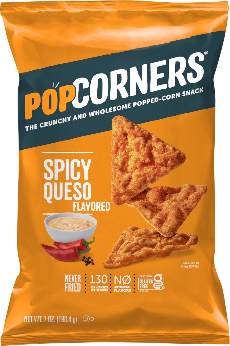 slide 2 of 3, PopCorners The Crunchy And Wholesome Popped-Corn Snack Spicy Queso Flavored 7 Oz, 7 oz