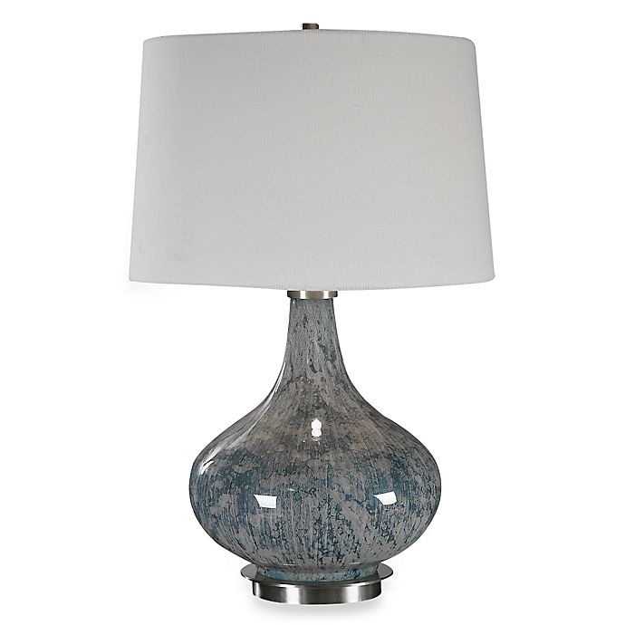 slide 1 of 2, Uttermost Celinda Glass Lamp - Blue/Grey, 1 ct