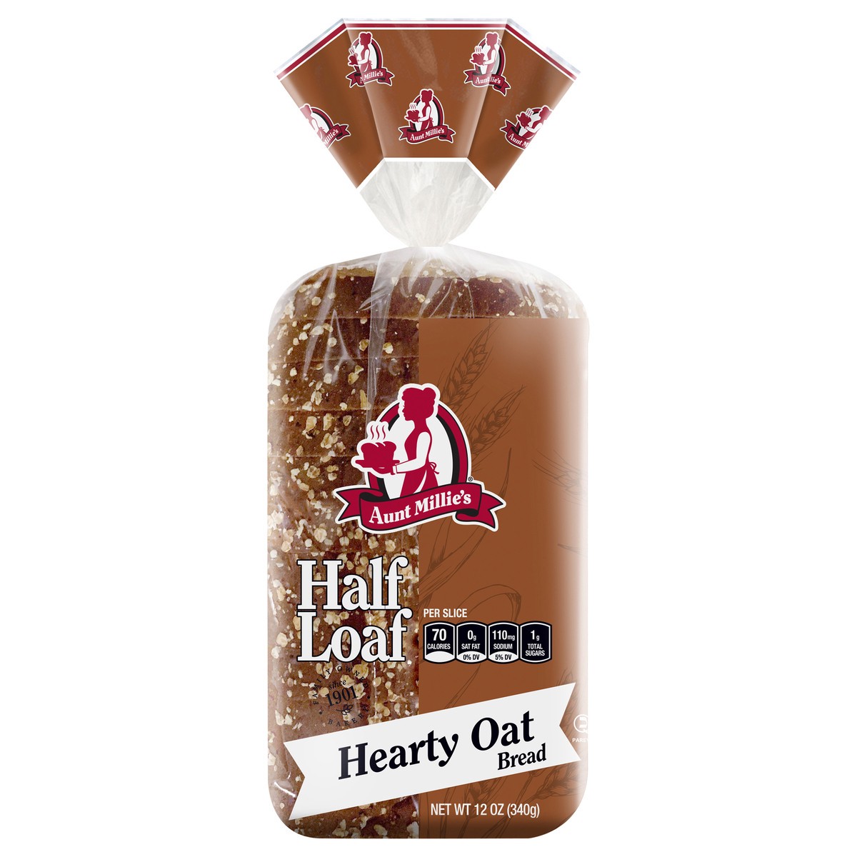 slide 1 of 14, Aunt Millie's Half Loaf Hearty Oat Bread 12 oz, 12 oz