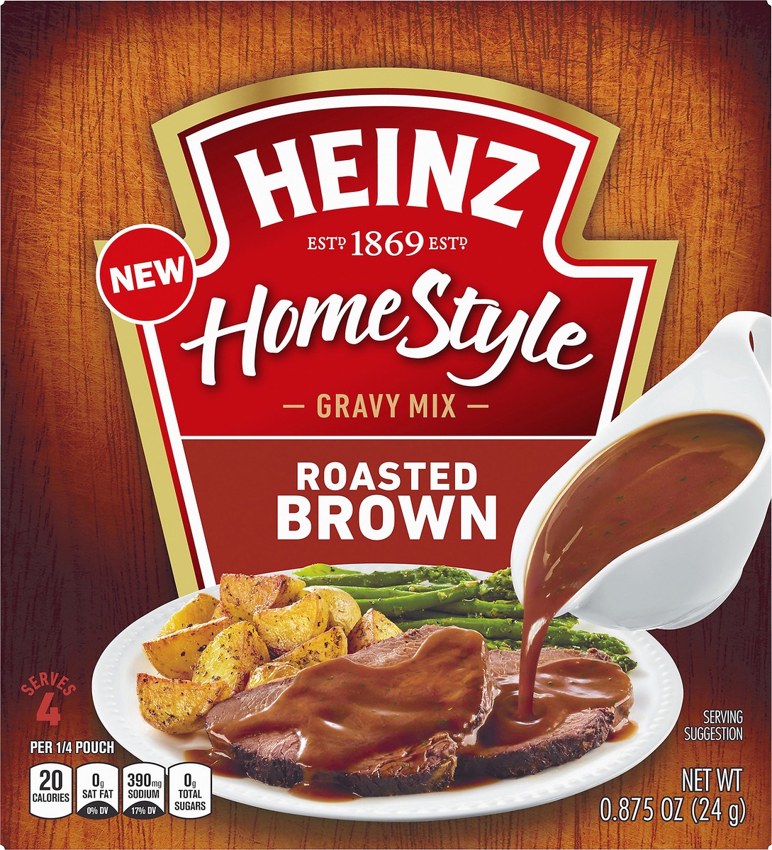 slide 1 of 10, Heinz Home Style Roasted Brown Gravy Mix 0.875 oz, 0.875 oz