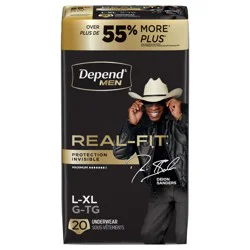 Depend Real Fit Incontinence Underwear for Men, Disposable, Maximum Absorbency, LargeExtra Large, Grey, 20 Count