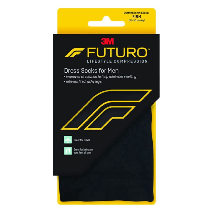 slide 1 of 4, Futuro  Restoring Dress Socks For Men, X-Large, Black, 1 ct