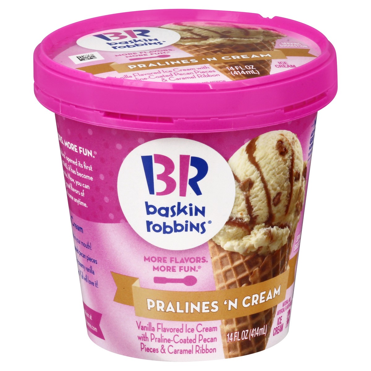 slide 4 of 9, Baskin-Robbins Pralines 'N Cream Ice Cream 14.0 oz, 14 oz