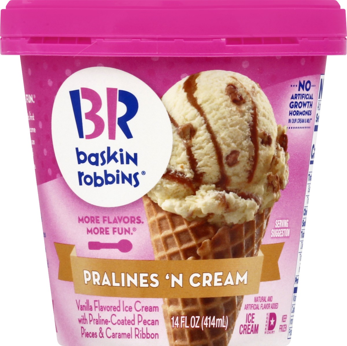 slide 5 of 9, Baskin-Robbins Pralines 'N Cream Ice Cream 14.0 oz, 14 oz