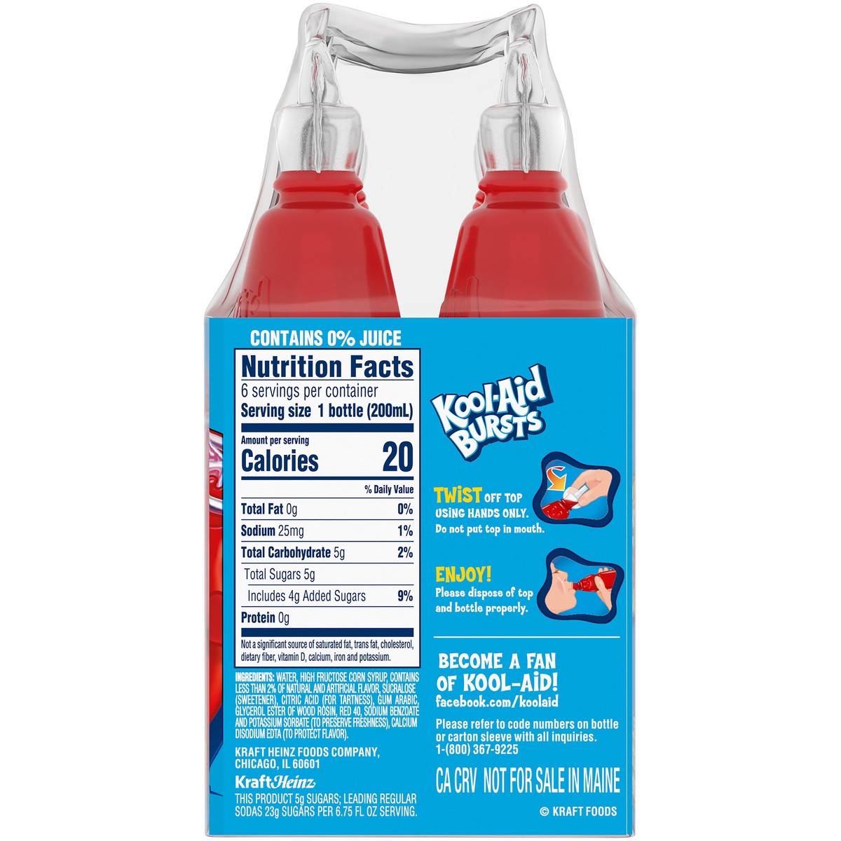 slide 8 of 9, Kool-Aid Bursts Tropical Punch Ready-to-Drink Juice, 6 ct; 6.75 fl oz