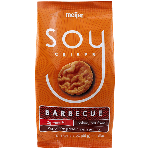 slide 1 of 1, Meijer Soy BBQ Flavored Crisps, 3.5 oz