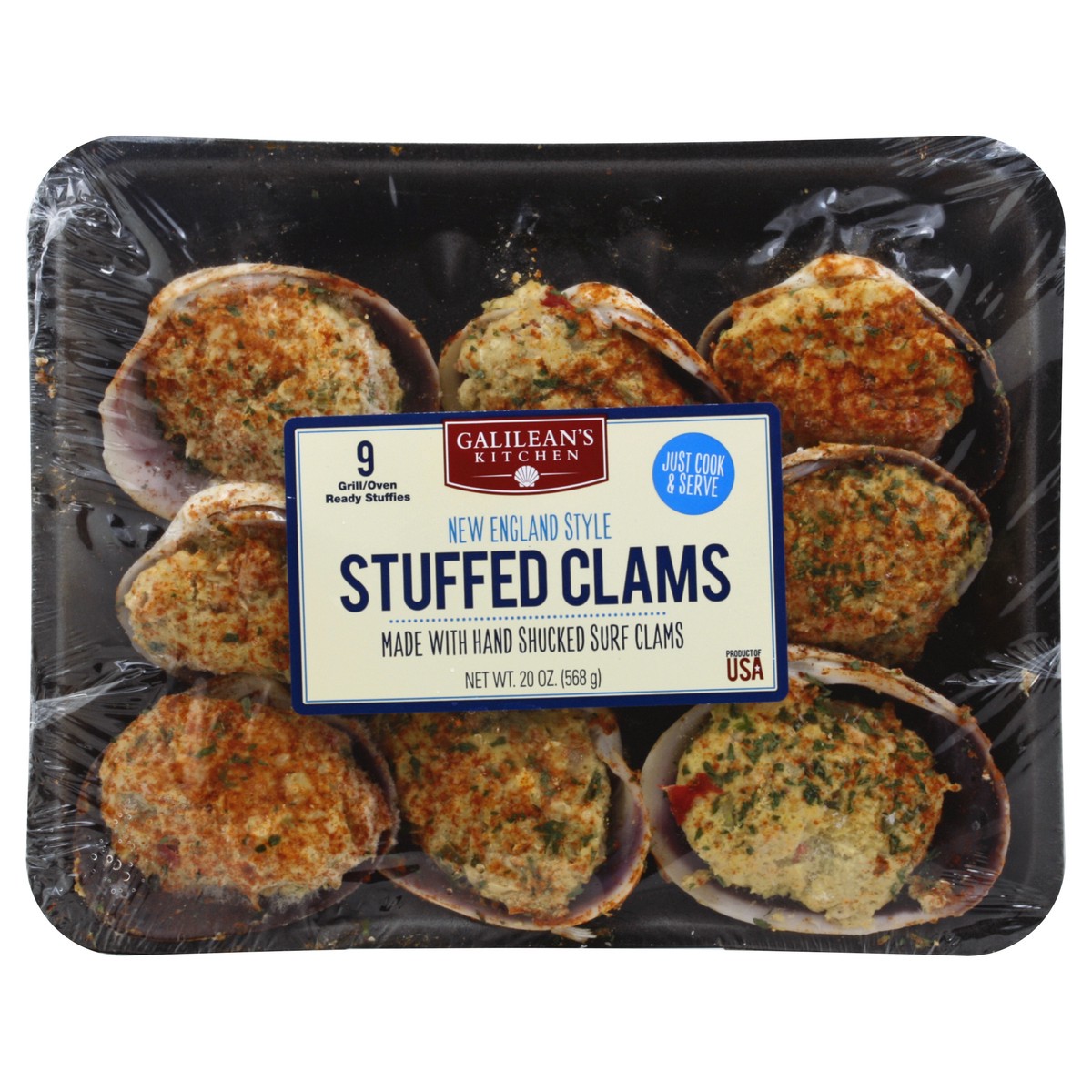 slide 7 of 8, Galileans Kitchen Stuffed Clams 9 ea, 9 ct